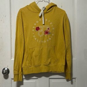 Aeropostale Women's Mustard Hoodie Sweater